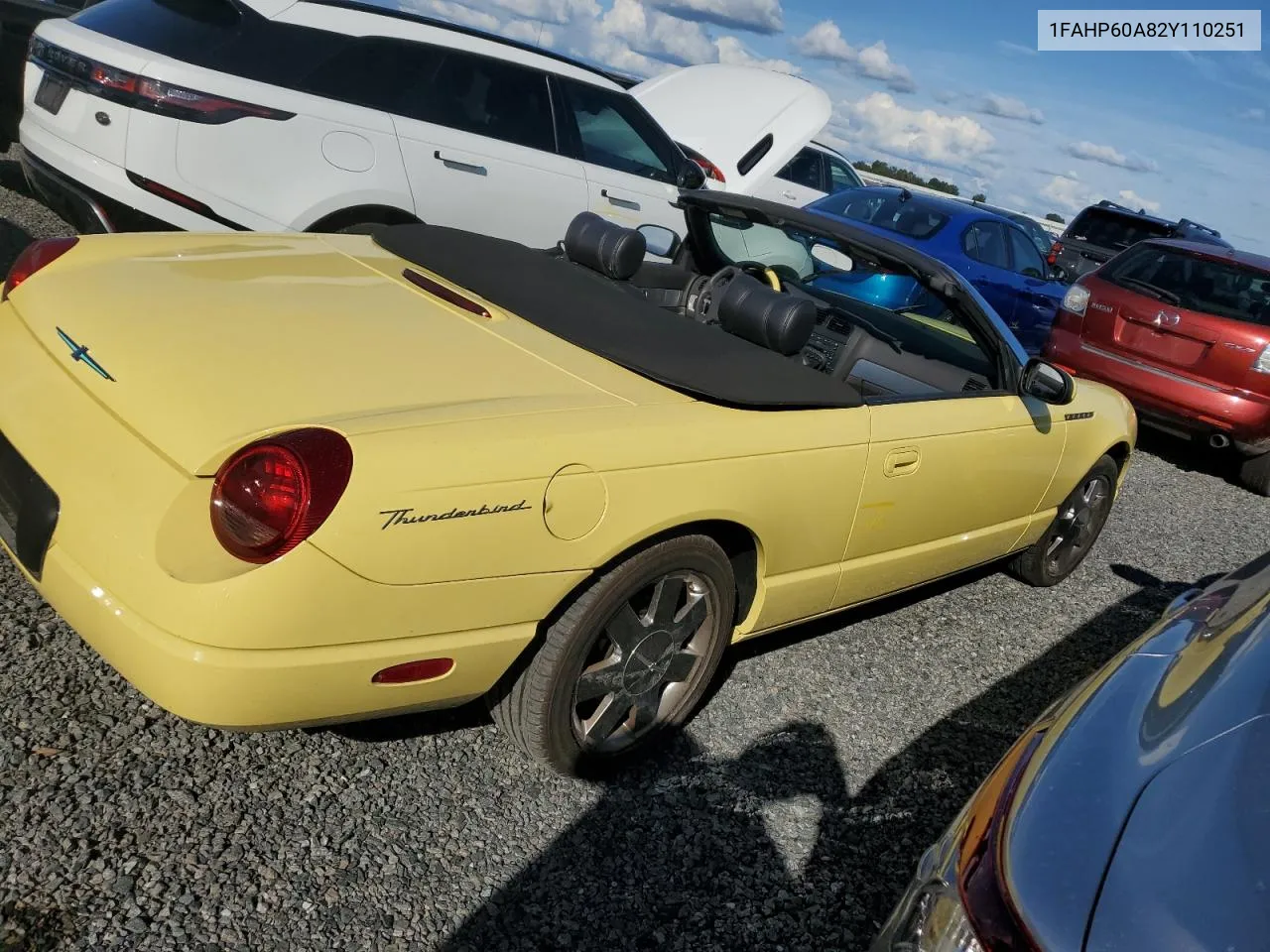 2002 Ford Thunderbird VIN: 1FAHP60A82Y110251 Lot: 73822444