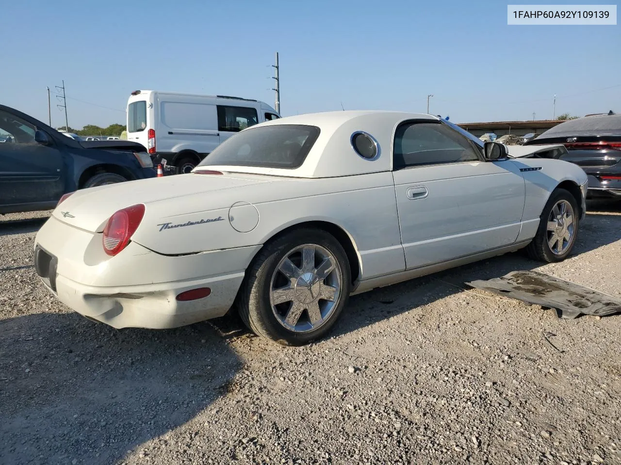 2002 Ford Thunderbird VIN: 1FAHP60A92Y109139 Lot: 74212344