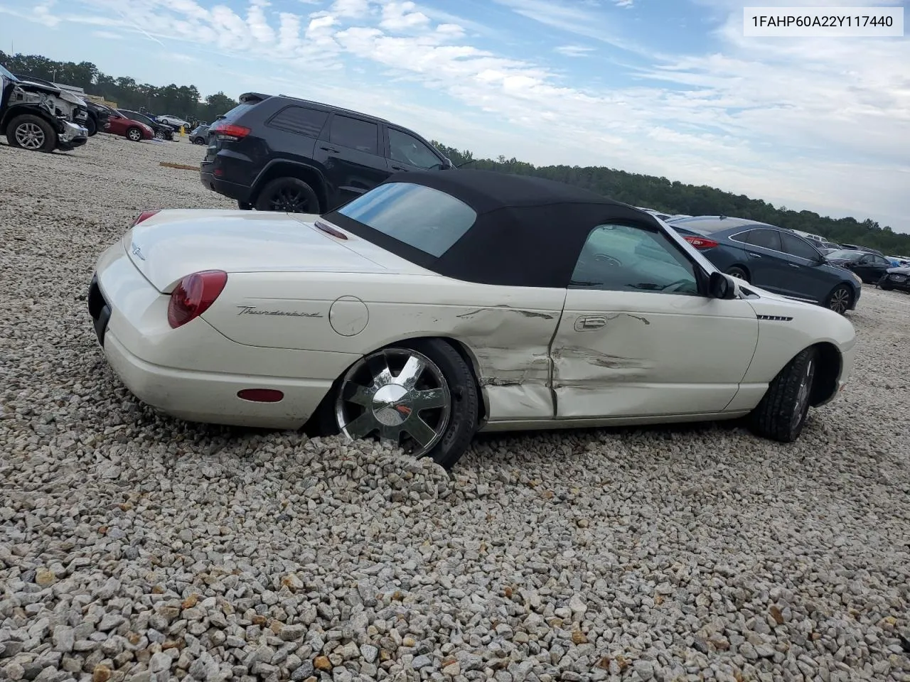 2002 Ford Thunderbird VIN: 1FAHP60A22Y117440 Lot: 74436834