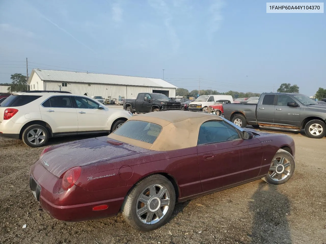 2004 Ford Thunderbird VIN: 1FAHP60A44Y104370 Lot: 70694284