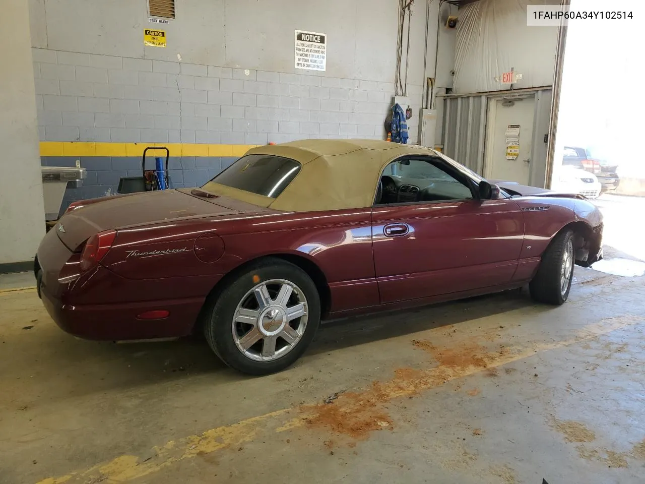 2004 Ford Thunderbird VIN: 1FAHP60A34Y102514 Lot: 75243974