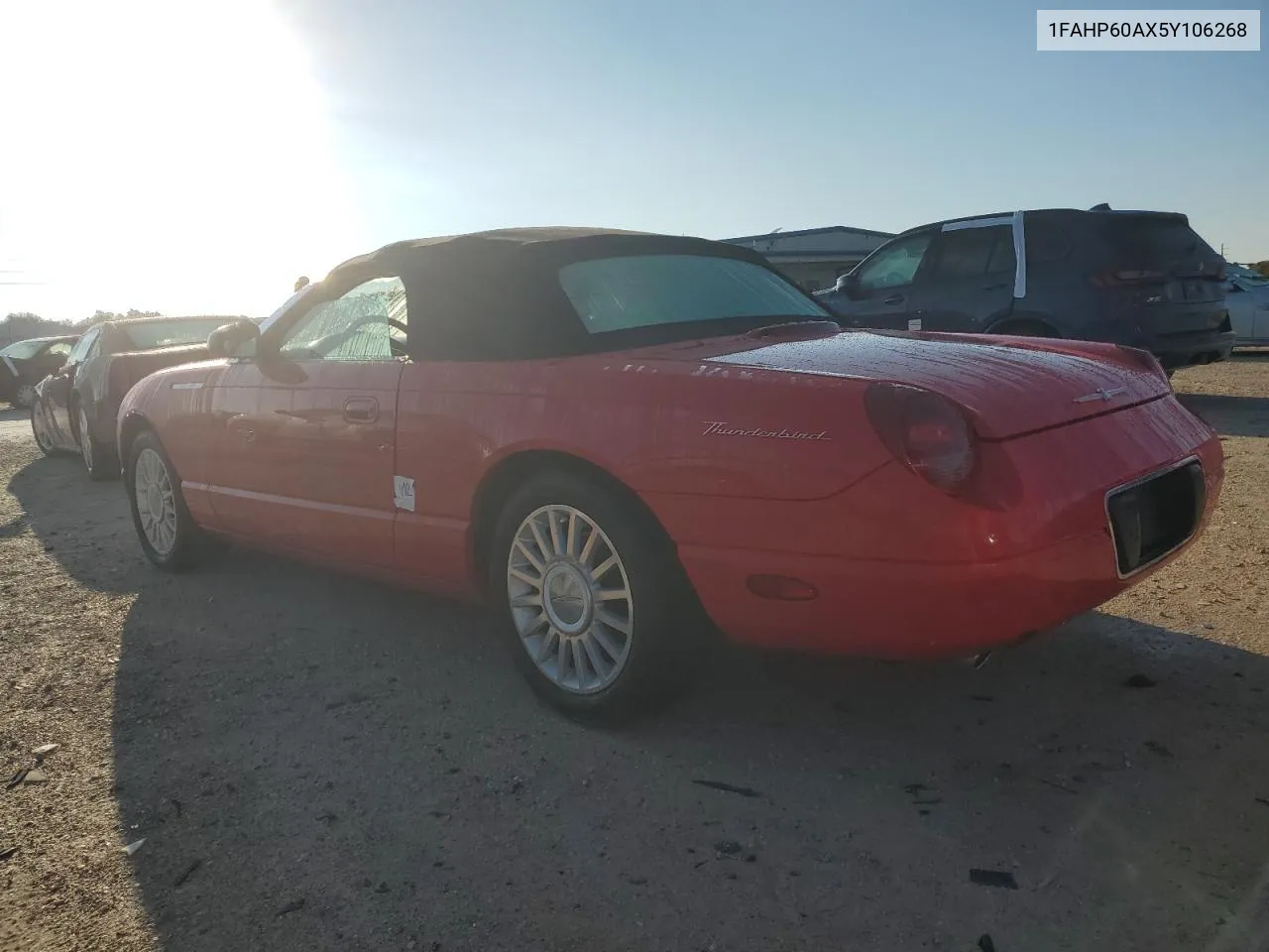 2005 Ford Thunderbird VIN: 1FAHP60AX5Y106268 Lot: 74180834