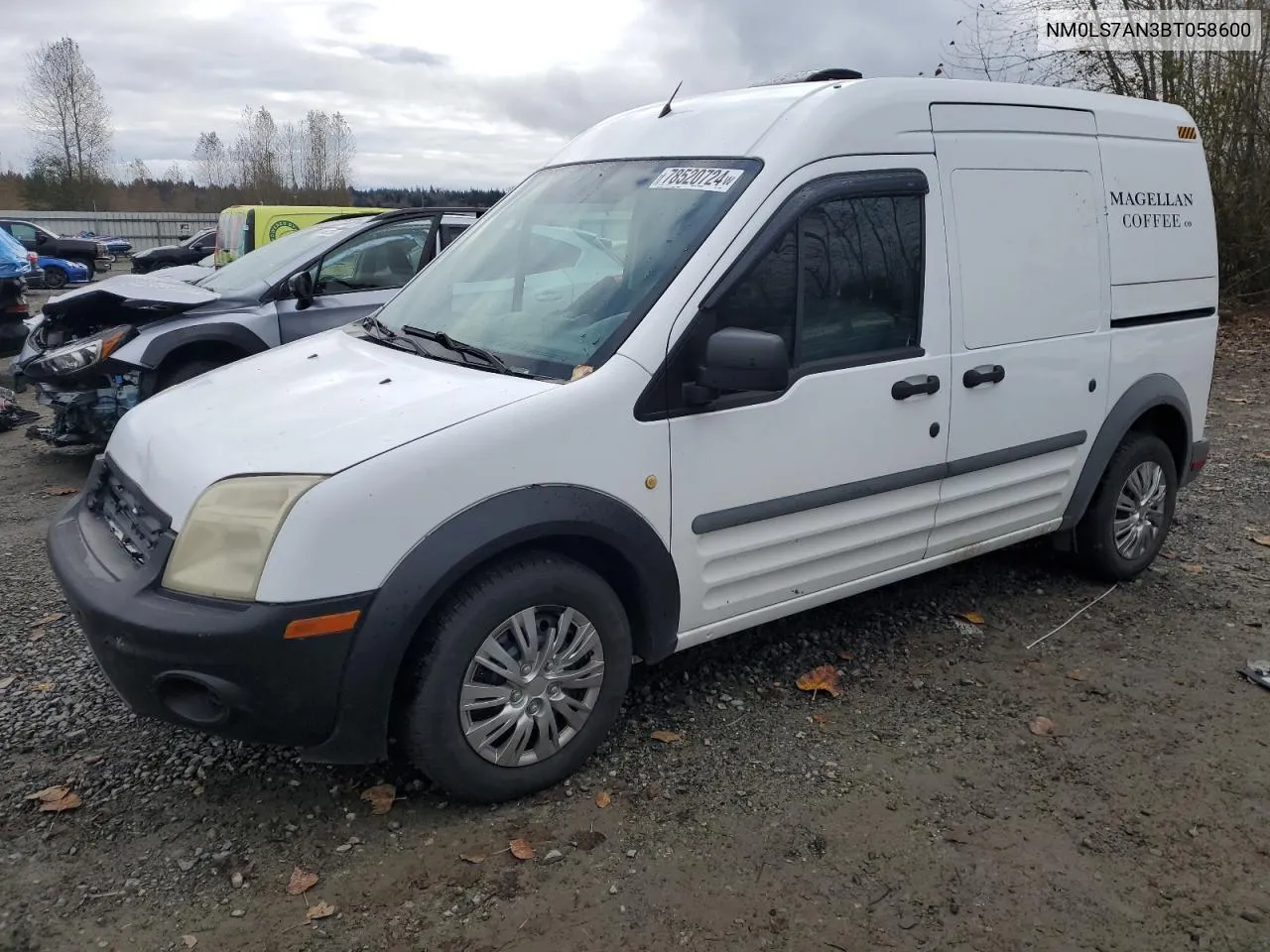 2011 Ford Transit Connect Xl VIN: NM0LS7AN3BT058600 Lot: 78520724