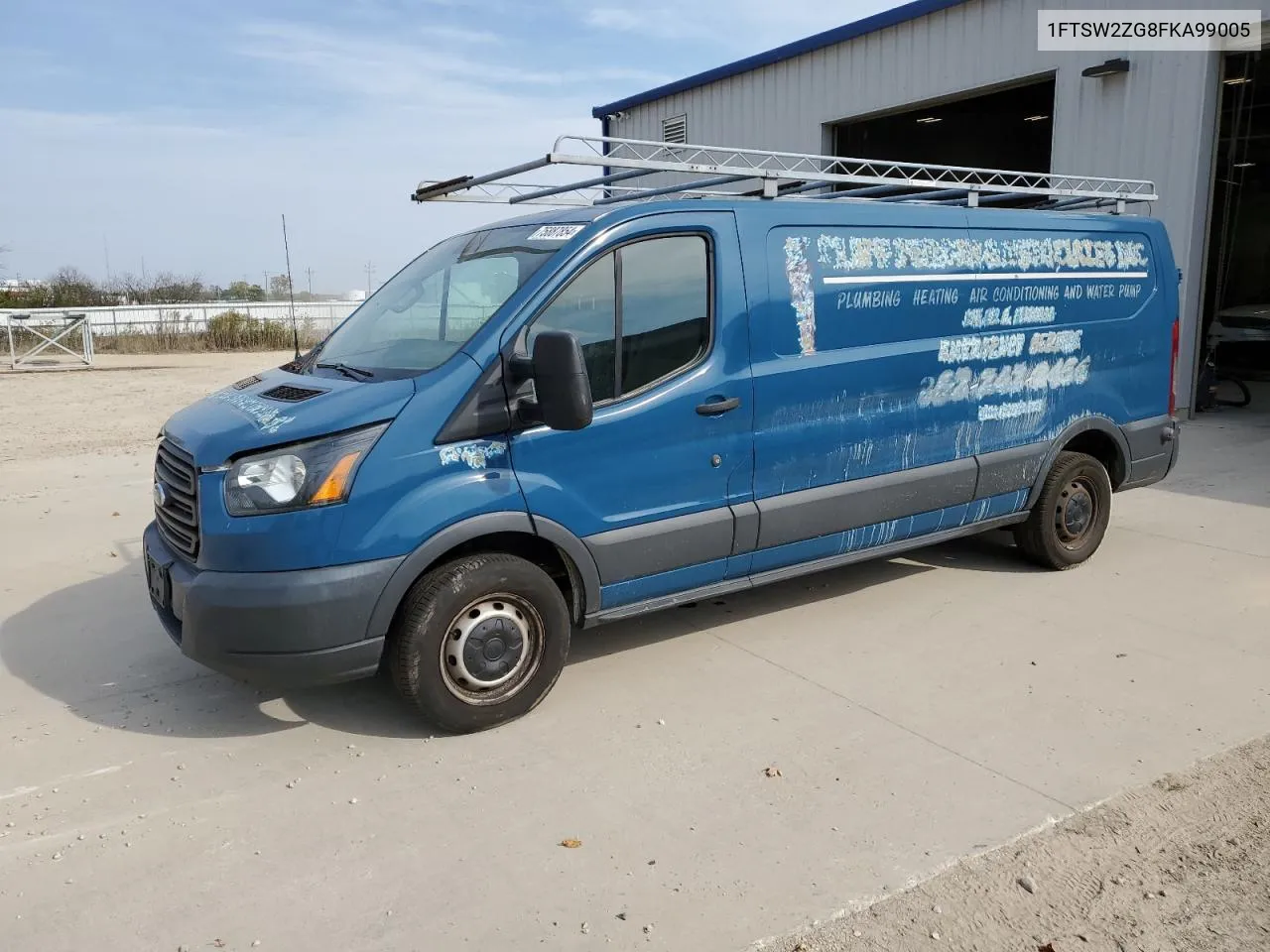 2015 Ford Transit T-350 VIN: 1FTSW2ZG8FKA99005 Lot: 75887854