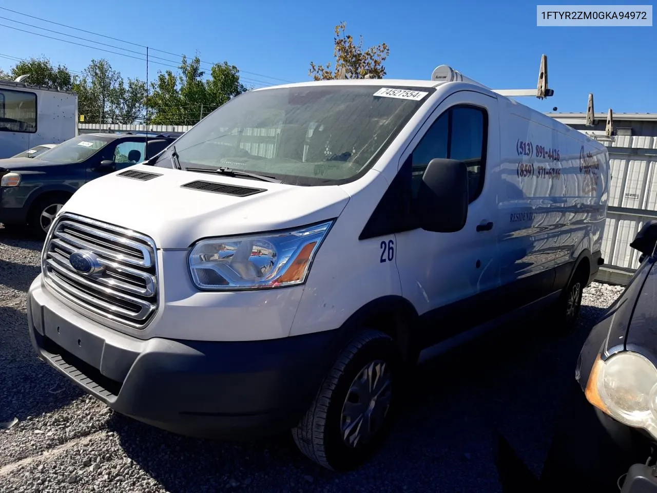 2016 Ford Transit T-250 VIN: 1FTYR2ZM0GKA94972 Lot: 74527554