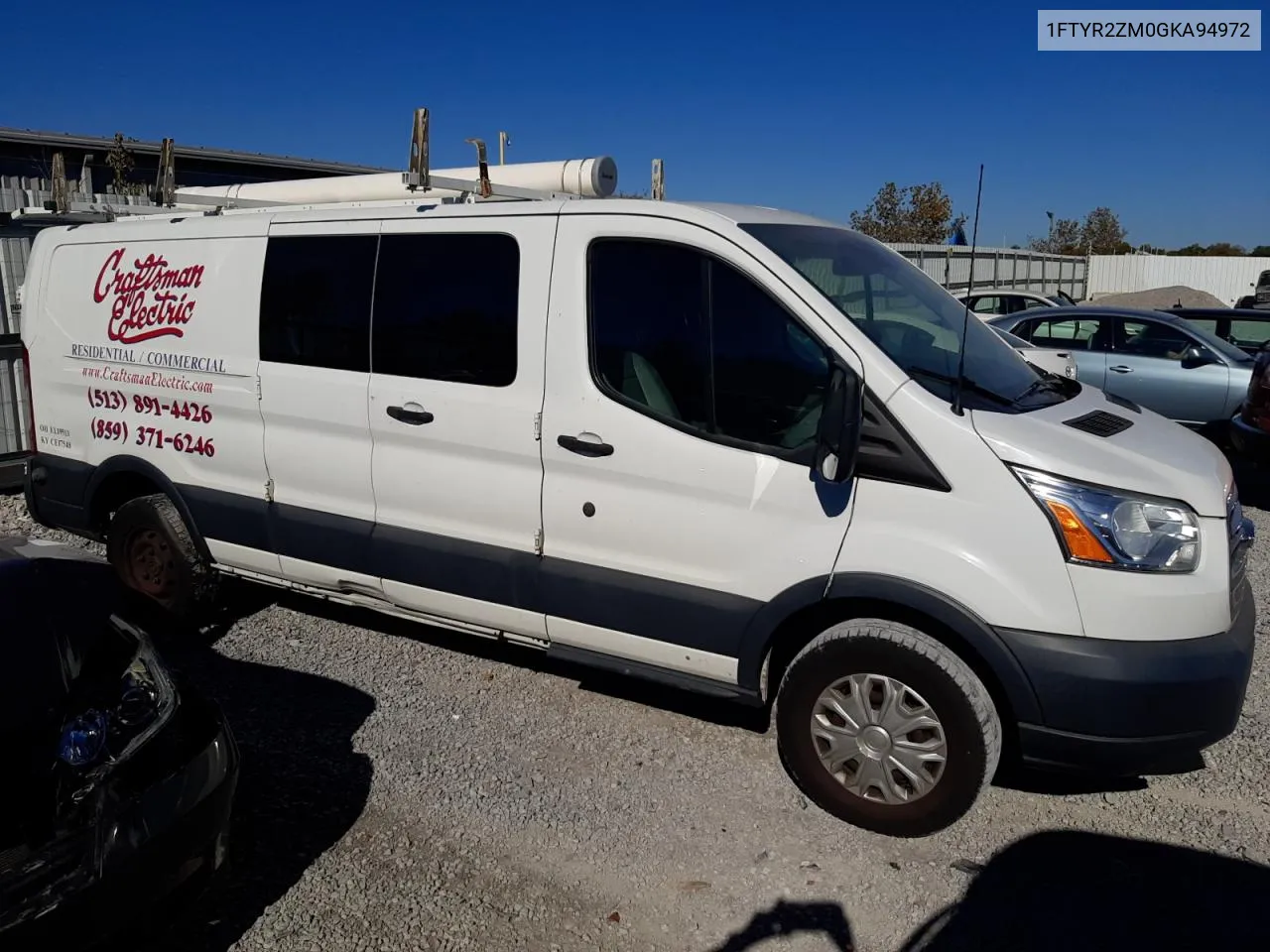 2016 Ford Transit T-250 VIN: 1FTYR2ZM0GKA94972 Lot: 74527554