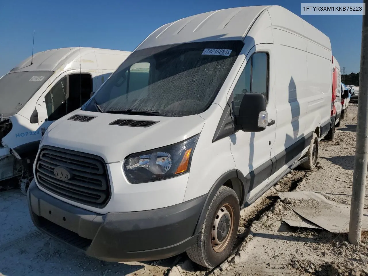 2019 Ford Transit T-250 VIN: 1FTYR3XM1KKB75223 Lot: 74216084