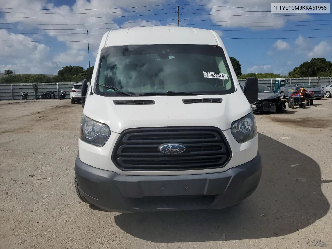 2019 Ford Transit T-150 VIN: 1FTYE1CM8KKA51956 Lot: 74922524