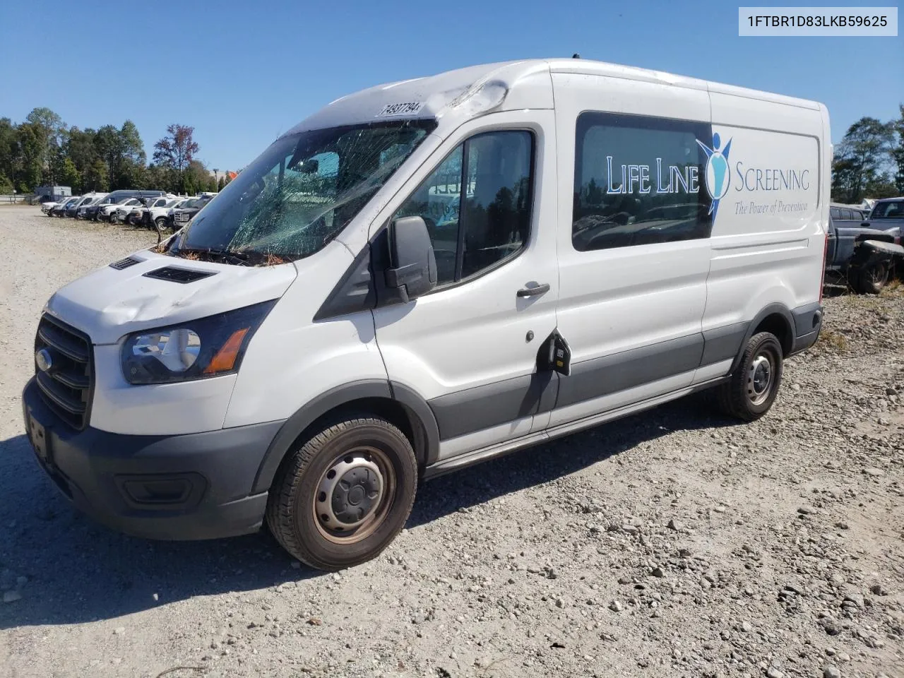 2020 Ford Transit T-250 VIN: 1FTBR1D83LKB59625 Lot: 74937794