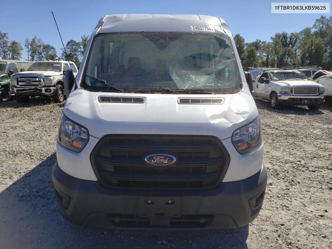 2020 Ford Transit T-250 VIN: 1FTBR1D83LKB59625 Lot: 74937794