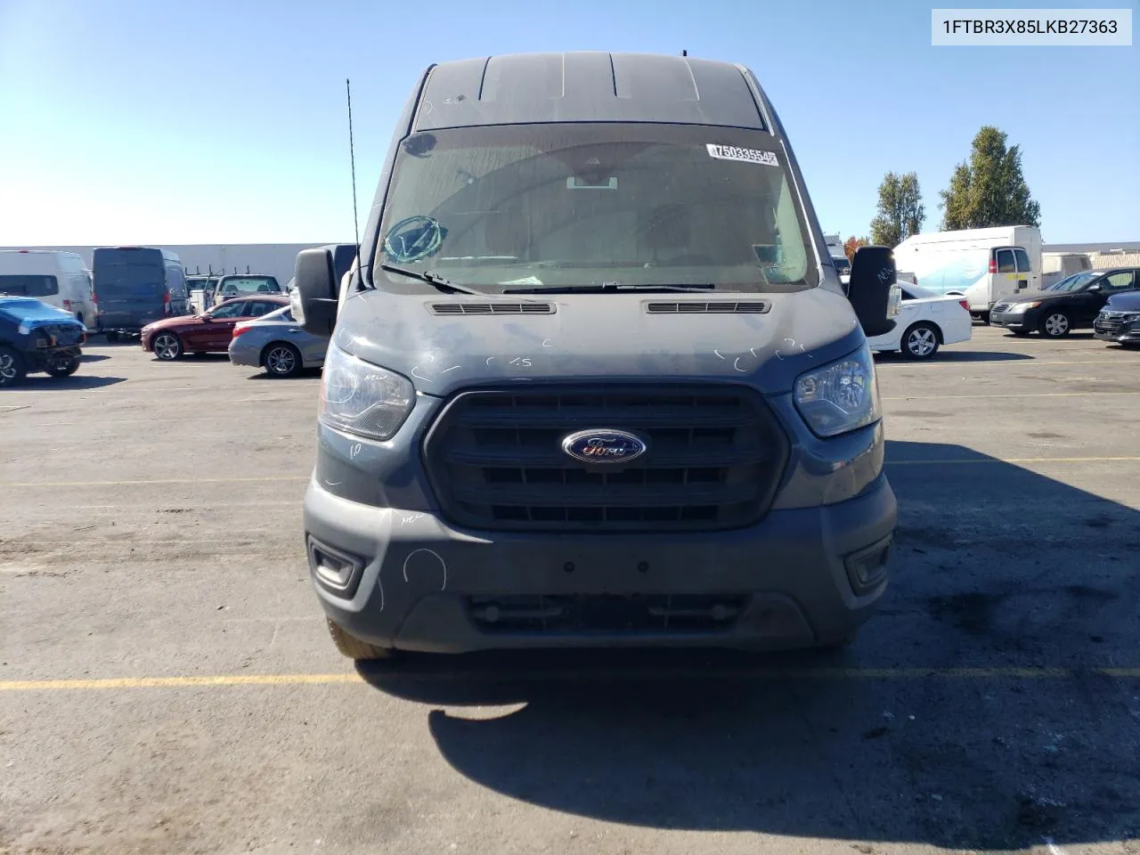 2020 Ford Transit T-250 VIN: 1FTBR3X85LKB27363 Lot: 75033554