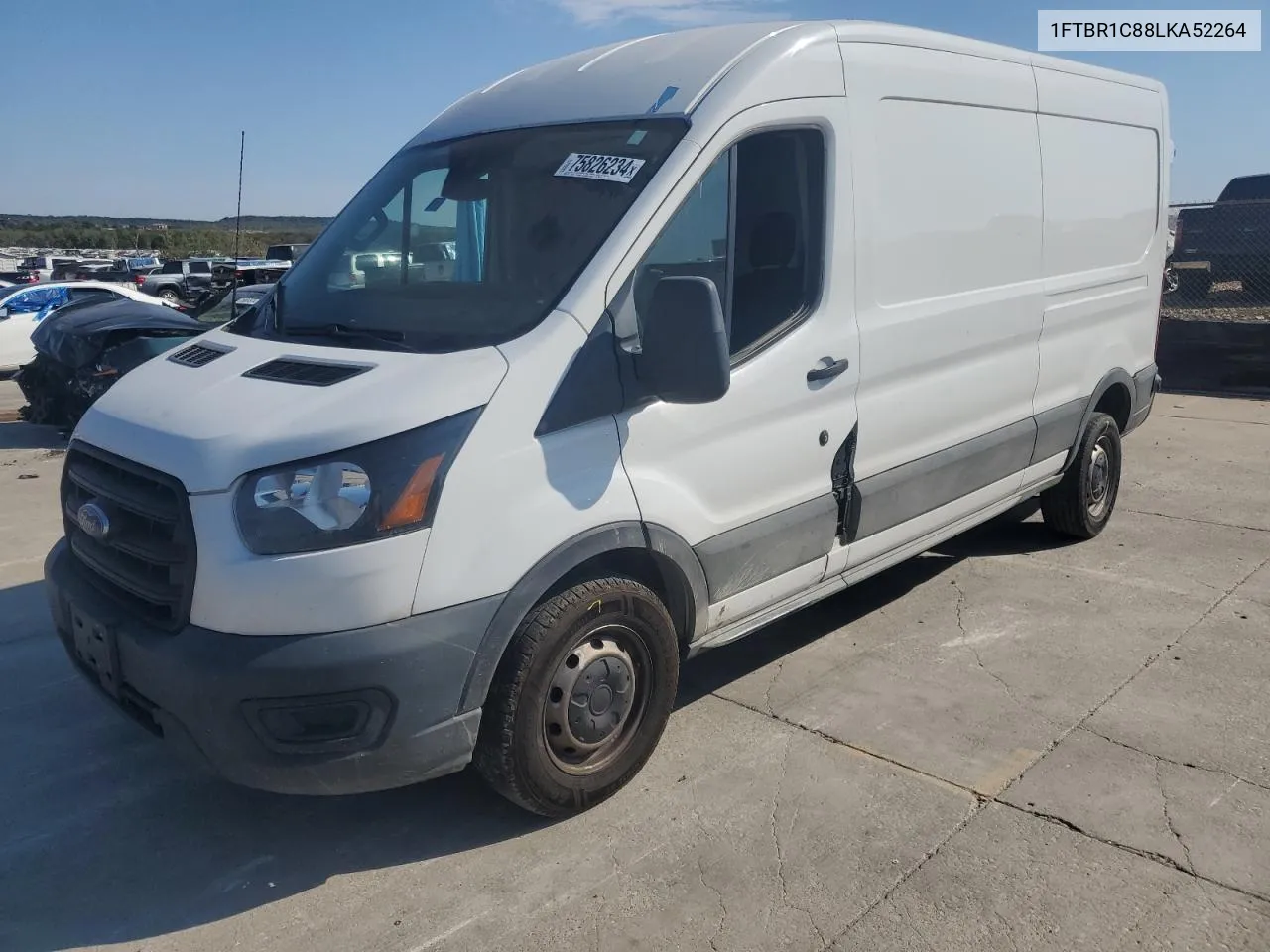 2020 Ford Transit T-250 VIN: 1FTBR1C88LKA52264 Lot: 75826234