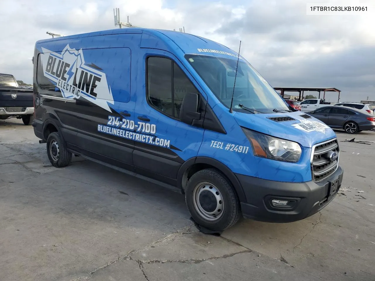 2020 Ford Transit T-250 VIN: 1FTBR1C83LKB10961 Lot: 78044774