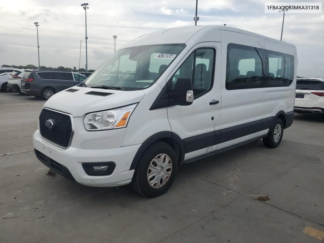 2021 Ford Transit T-350 VIN: 1FBAX2C83MKA31318 Lot: 74756554