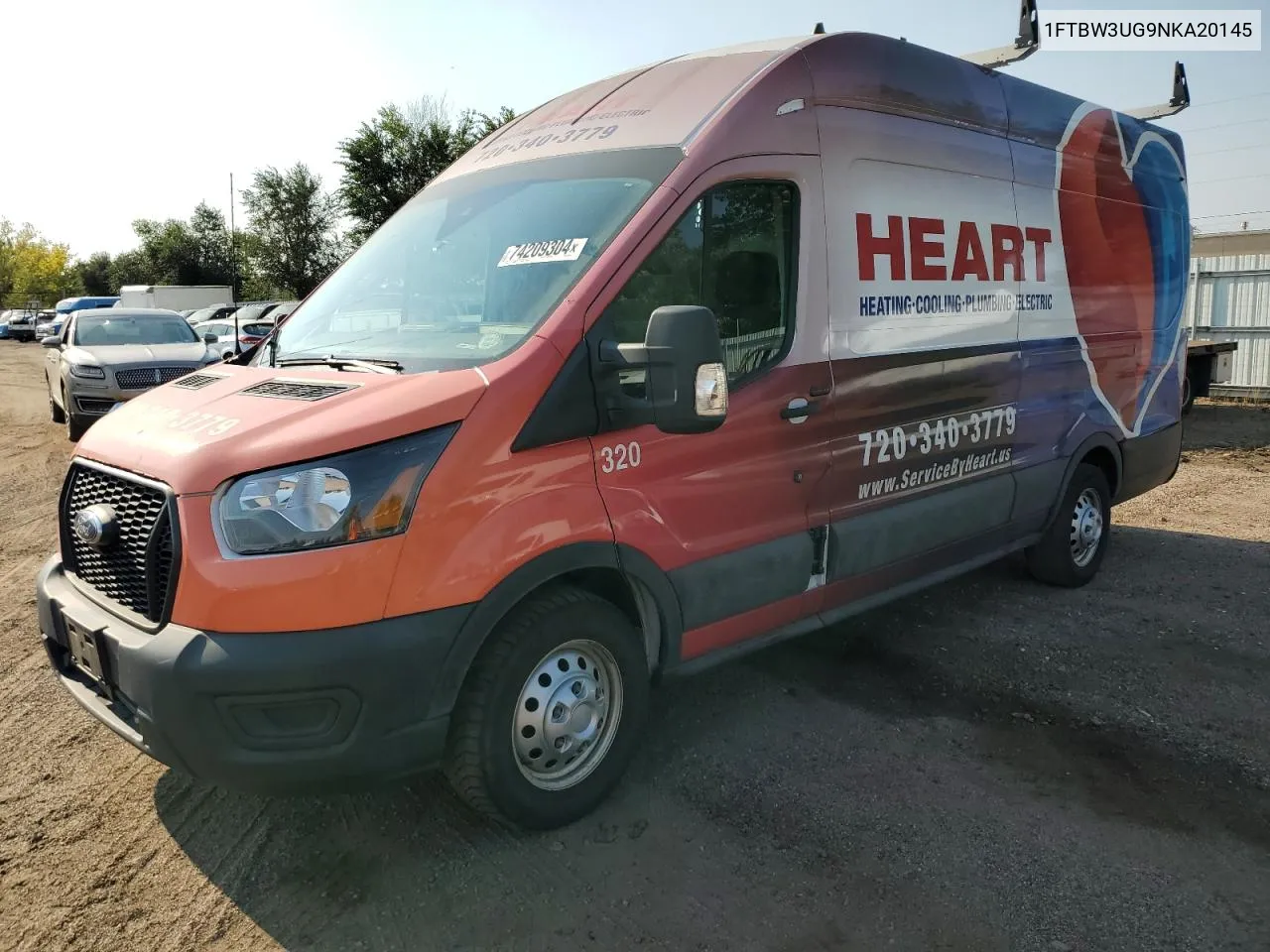 2022 Ford Transit T-350 VIN: 1FTBW3UG9NKA20145 Lot: 74209304