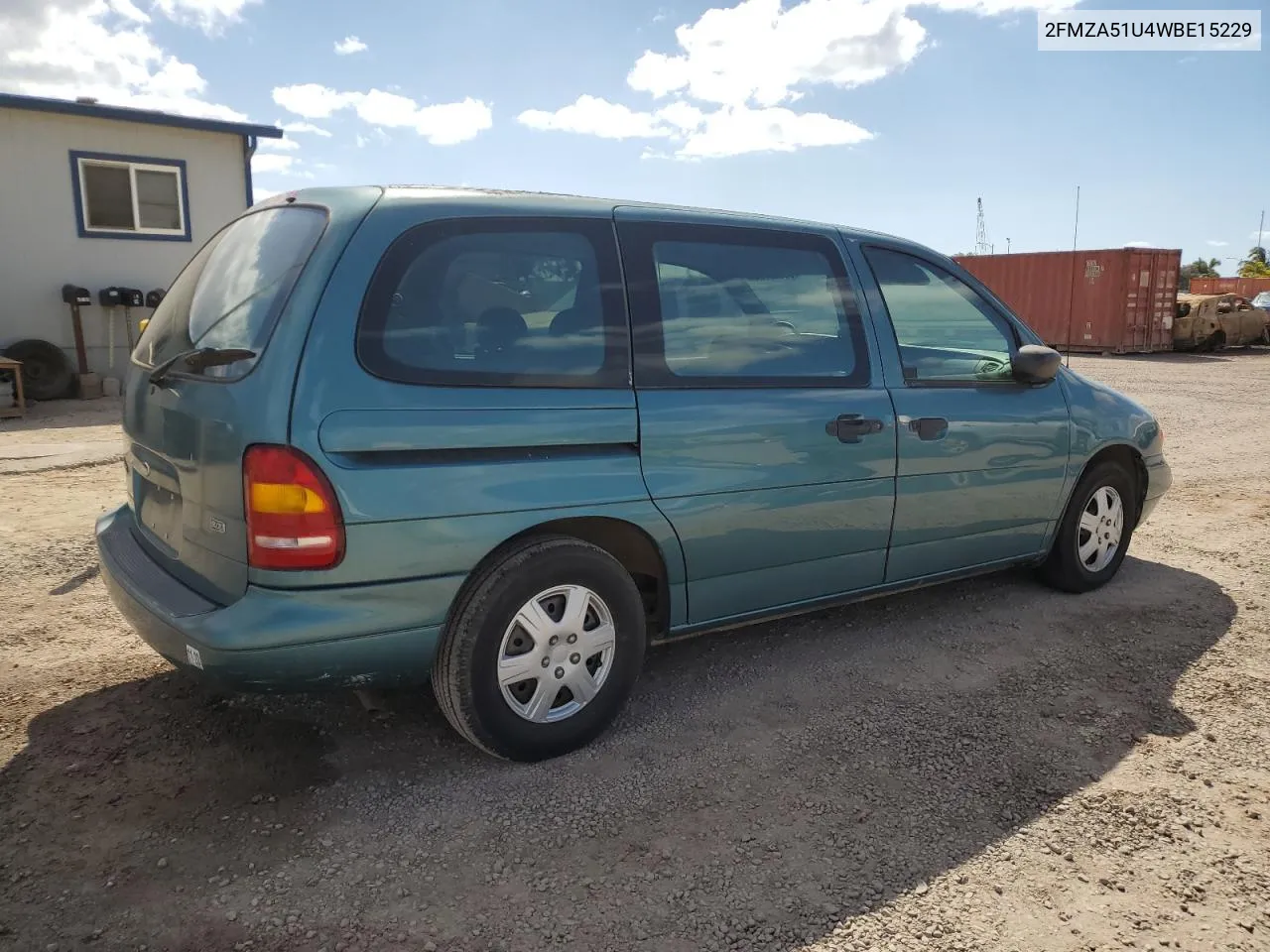 1998 Ford Windstar Wagon VIN: 2FMZA51U4WBE15229 Lot: 68685724