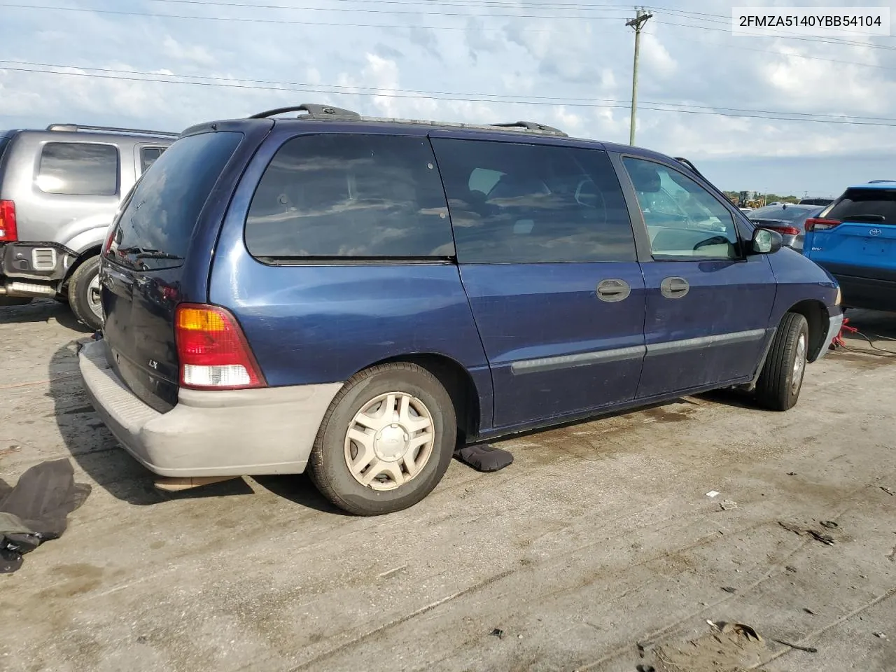 2000 Ford Windstar Lx VIN: 2FMZA5140YBB54104 Lot: 69587384