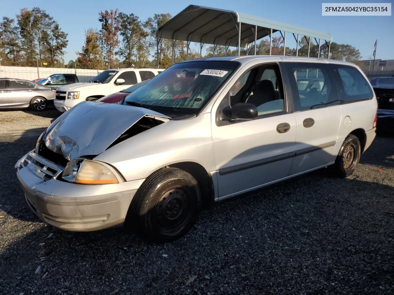 2000 Ford Windstar Wagon VIN: 2FMZA5042YBC35154 Lot: 75300434