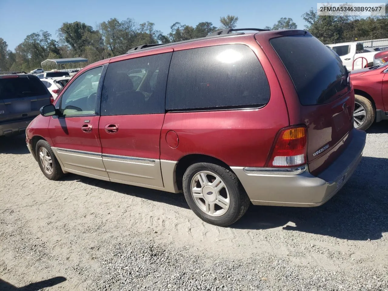 2003 Ford Windstar Sel VIN: 2FMDA53463BB92677 Lot: 75440924