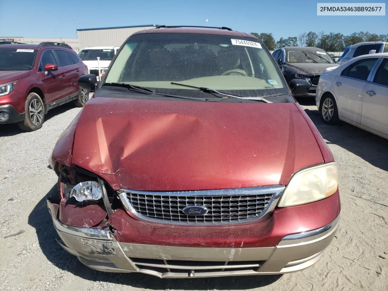 2003 Ford Windstar Sel VIN: 2FMDA53463BB92677 Lot: 75440924