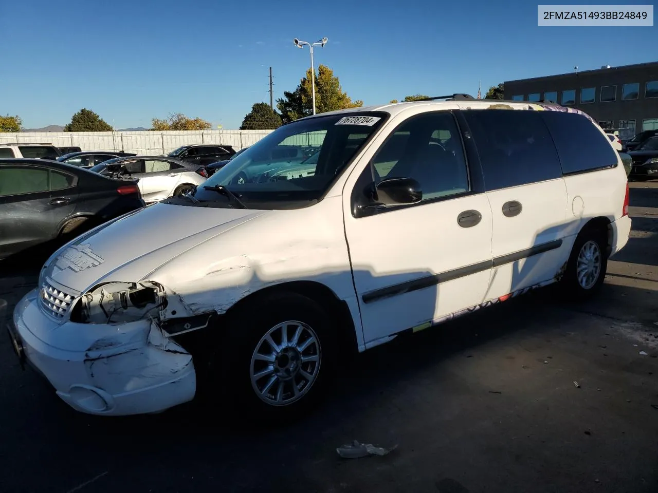 2003 Ford Windstar Lx VIN: 2FMZA51493BB24849 Lot: 76728704