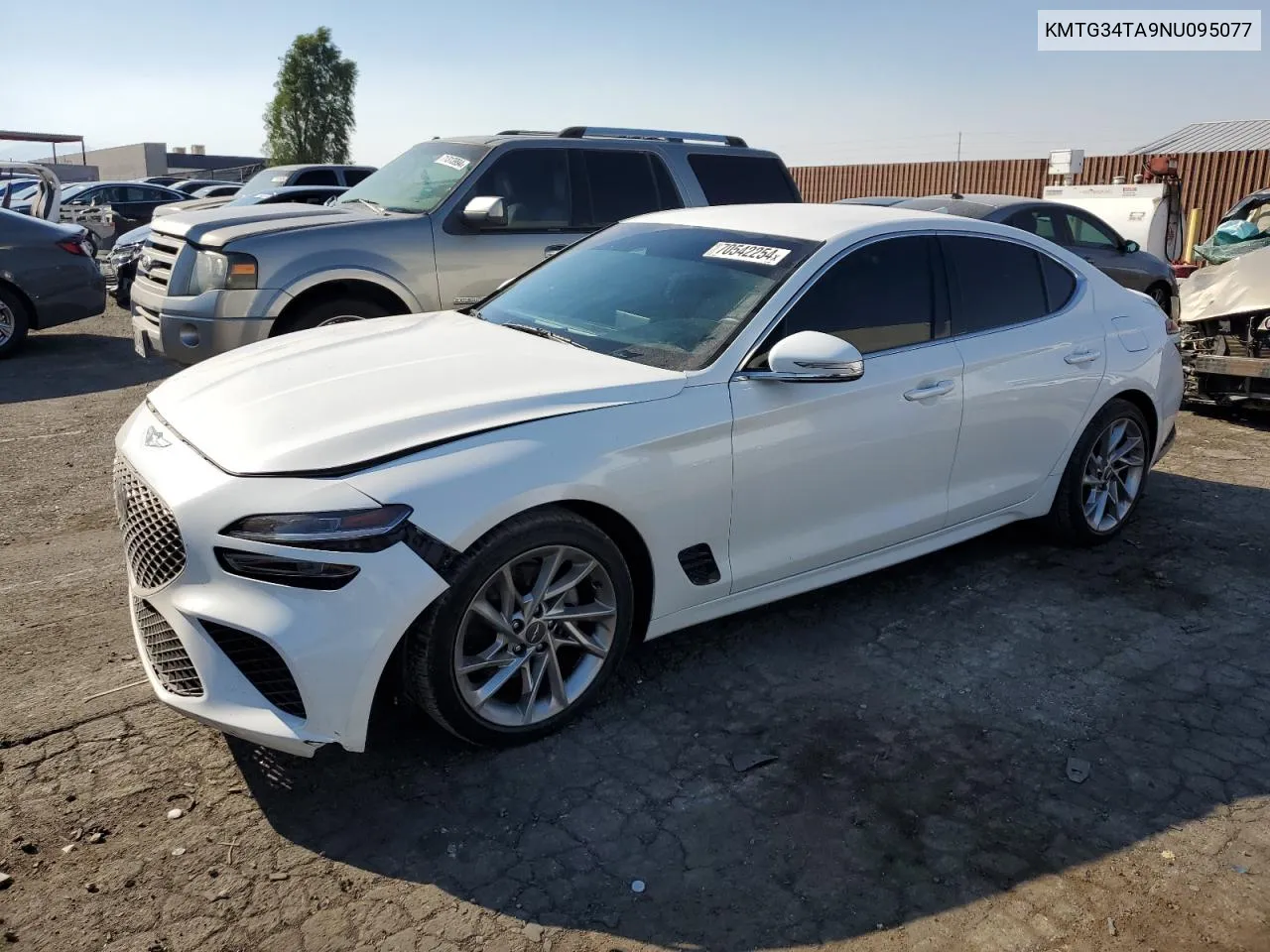 2022 Genesis G70 Base VIN: KMTG34TA9NU095077 Lot: 70542254