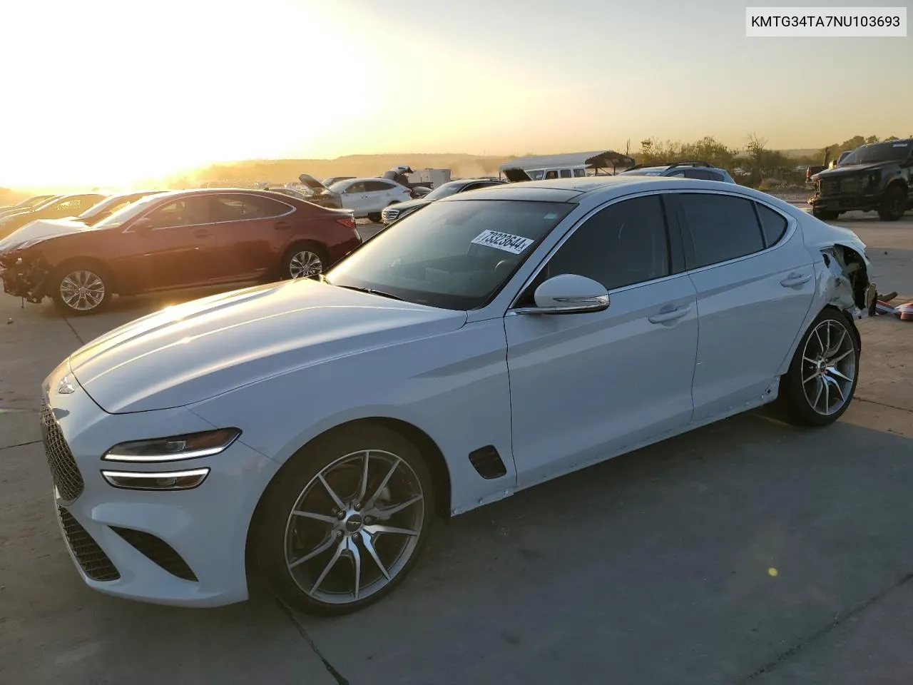 2022 Genesis G70 Base VIN: KMTG34TA7NU103693 Lot: 73323644