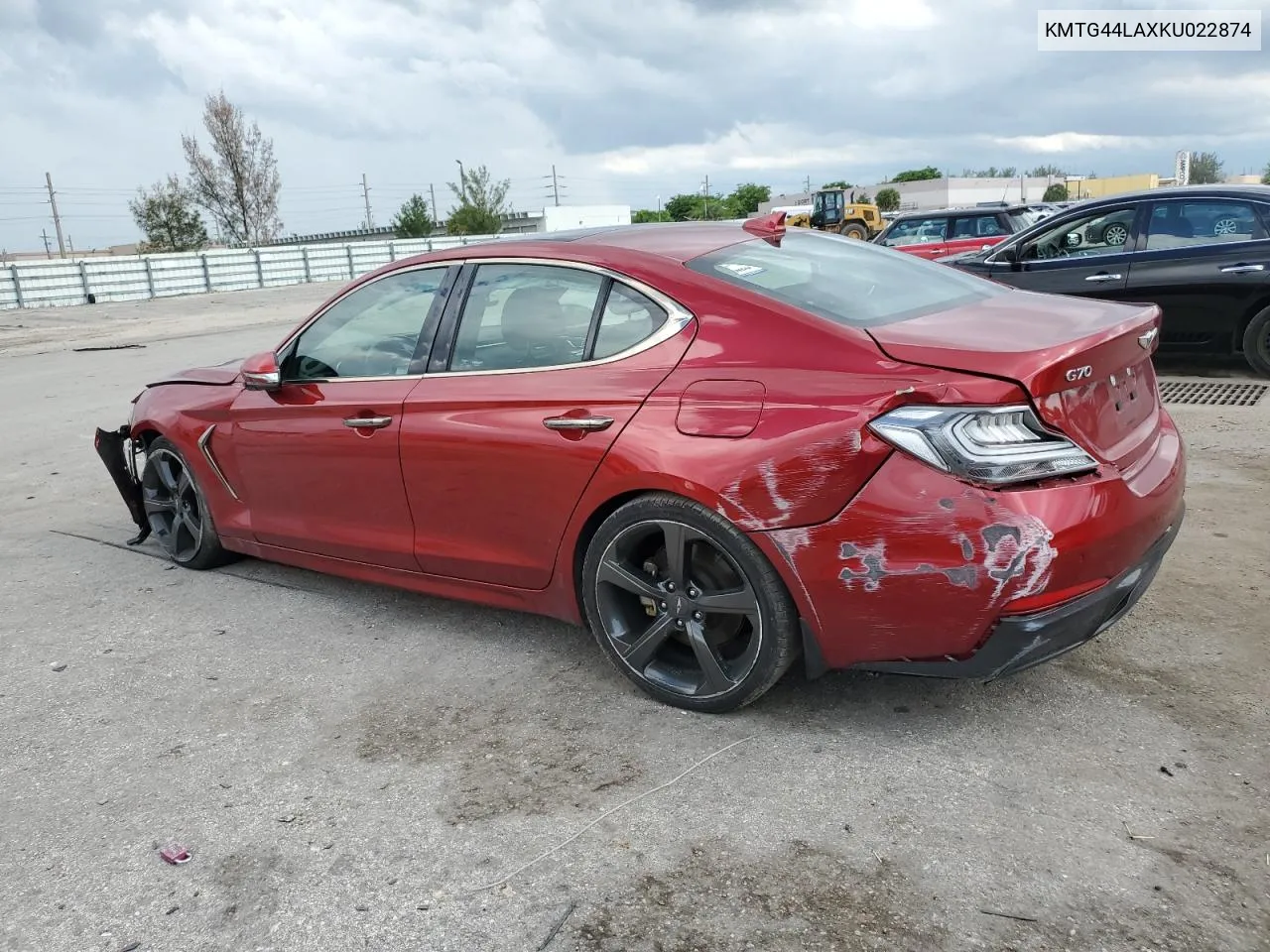 2019 Genesis G70 Prestige VIN: KMTG44LAXKU022874 Lot: 71518534