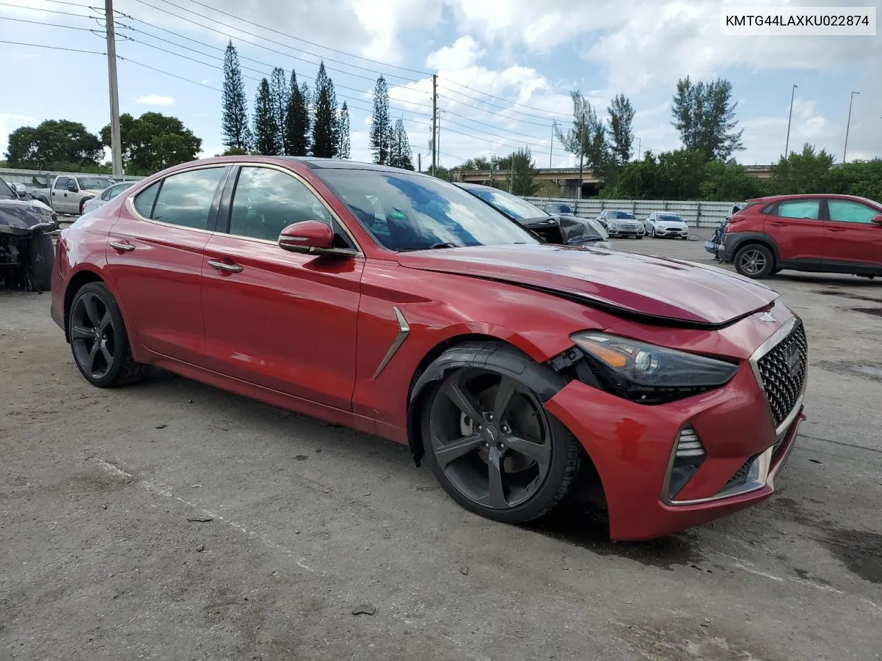 2019 Genesis G70 Prestige VIN: KMTG44LAXKU022874 Lot: 71518534