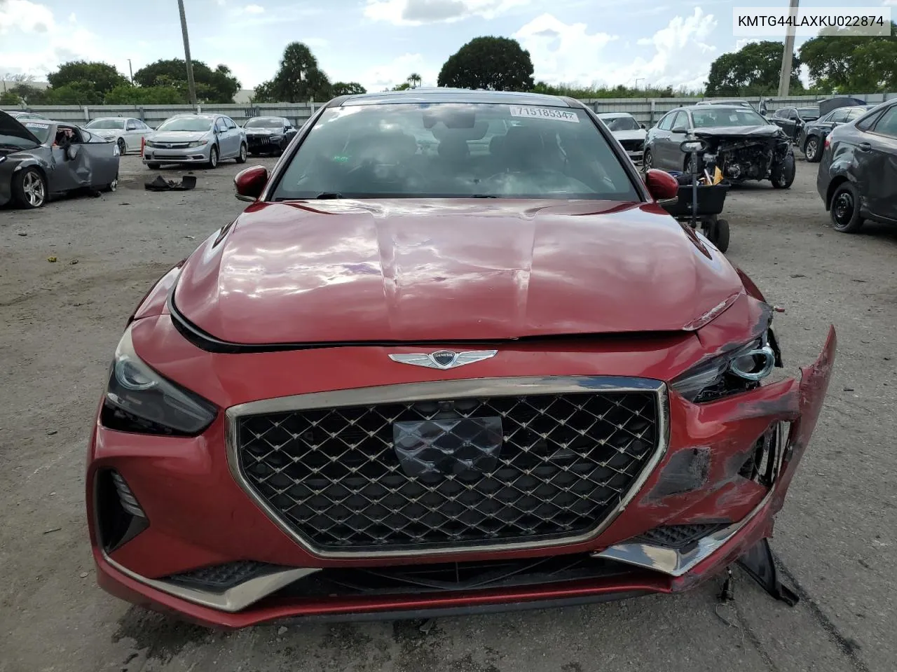 2019 Genesis G70 Prestige VIN: KMTG44LAXKU022874 Lot: 71518534