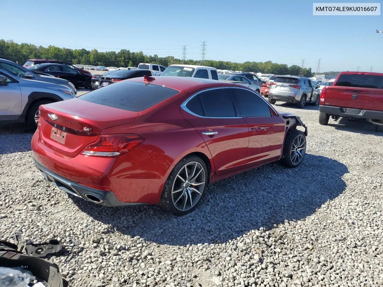 2019 Genesis G70 Elite VIN: KMTG74LE9KU016607 Lot: 72913124