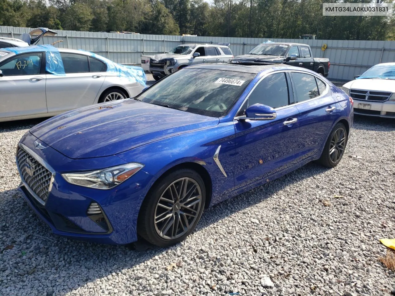 2019 Genesis G70 Elite VIN: KMTG34LA0KU031831 Lot: 74496674