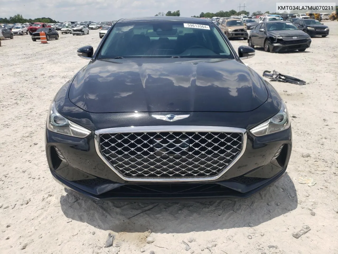 2021 Genesis G70 Elite VIN: KMTG34LA7MU070211 Lot: 59613564