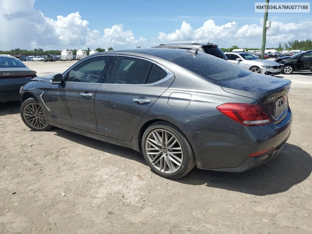 KMTG34LA7MU077188 2021 Genesis G70 Elite