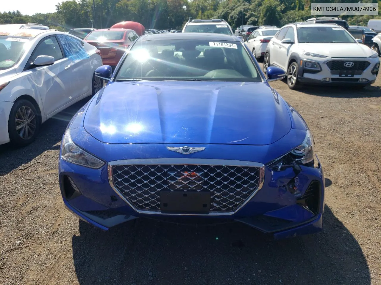 2021 Genesis G70 Elite VIN: KMTG34LA7MU074906 Lot: 71181204