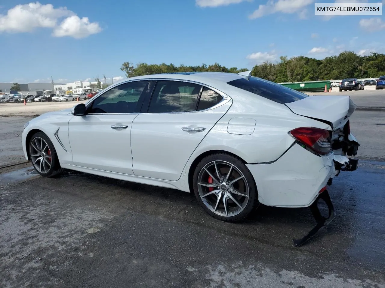 2021 Genesis G70 VIN: KMTG74LE8MU072654 Lot: 74278574