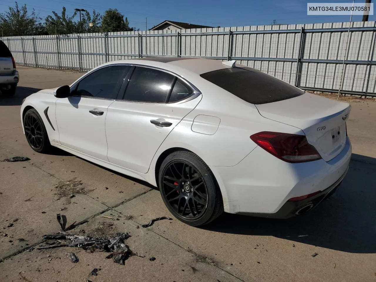 2021 Genesis G70 Prestige VIN: KMTG34LE3MU070581 Lot: 77118004