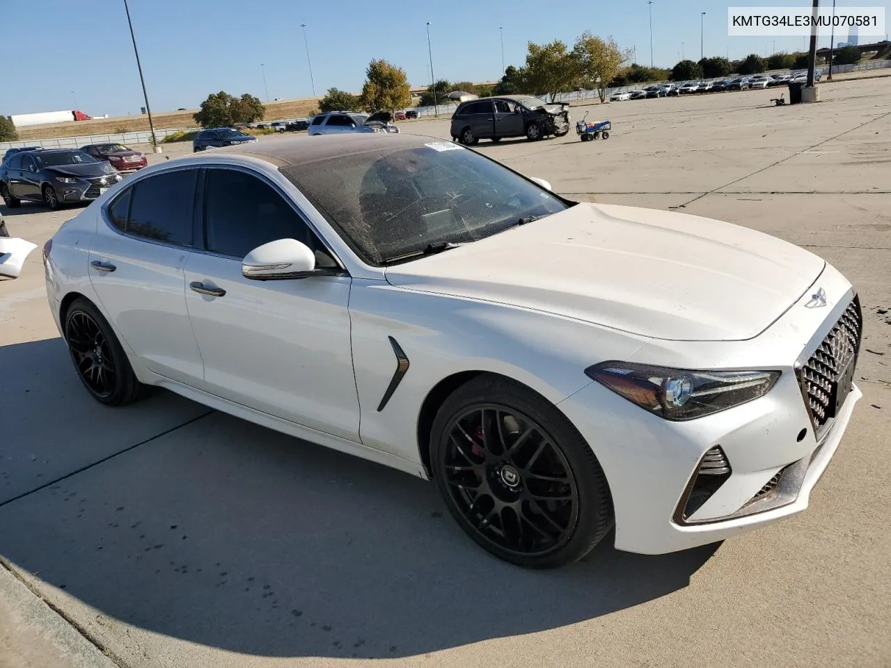 2021 Genesis G70 Prestige VIN: KMTG34LE3MU070581 Lot: 77118004