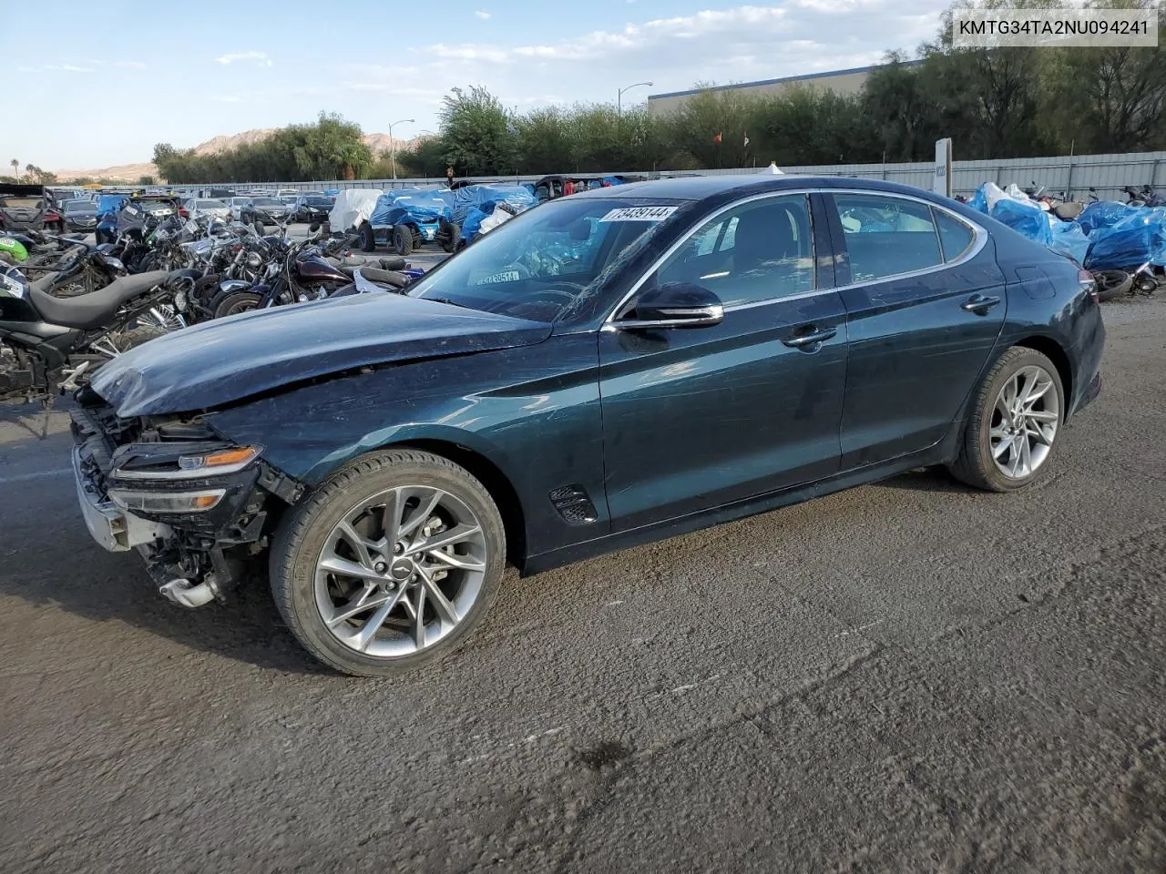 2022 Genesis G70 Base VIN: KMTG34TA2NU094241 Lot: 73439144