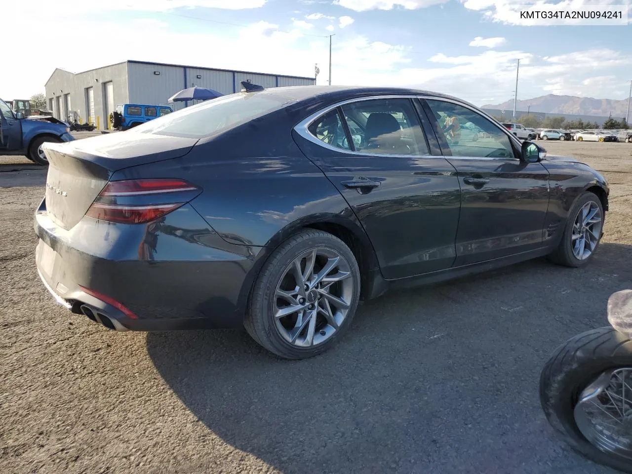 2022 Genesis G70 Base VIN: KMTG34TA2NU094241 Lot: 73439144