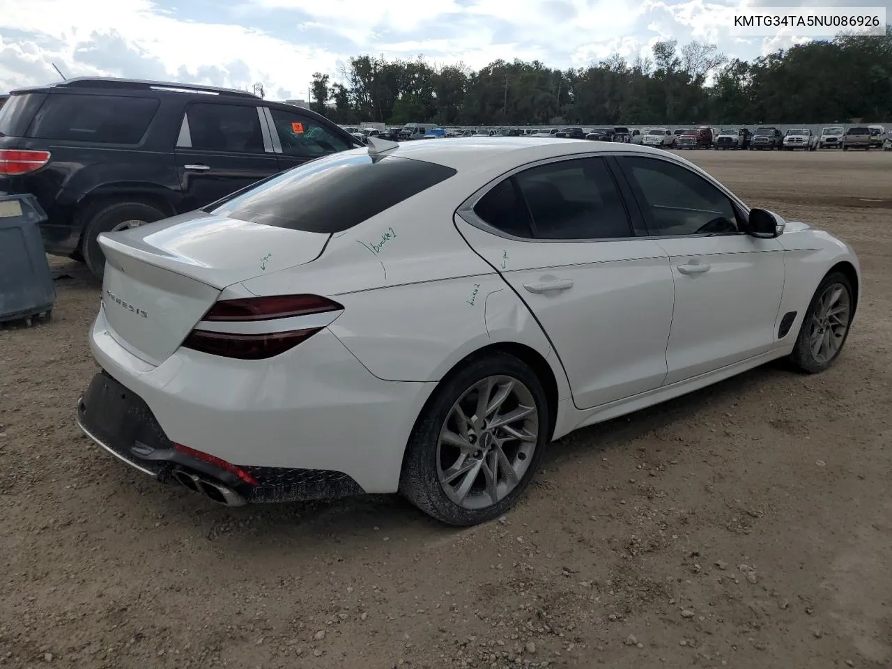 2022 Genesis G70 Base VIN: KMTG34TA5NU086926 Lot: 74188744