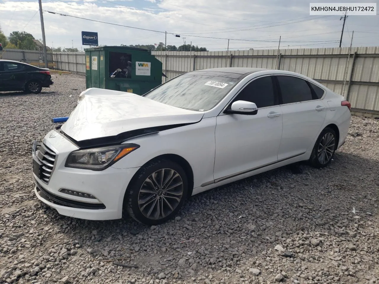 2017 Genesis G80 Base VIN: KMHGN4JE8HU172472 Lot: 70010094