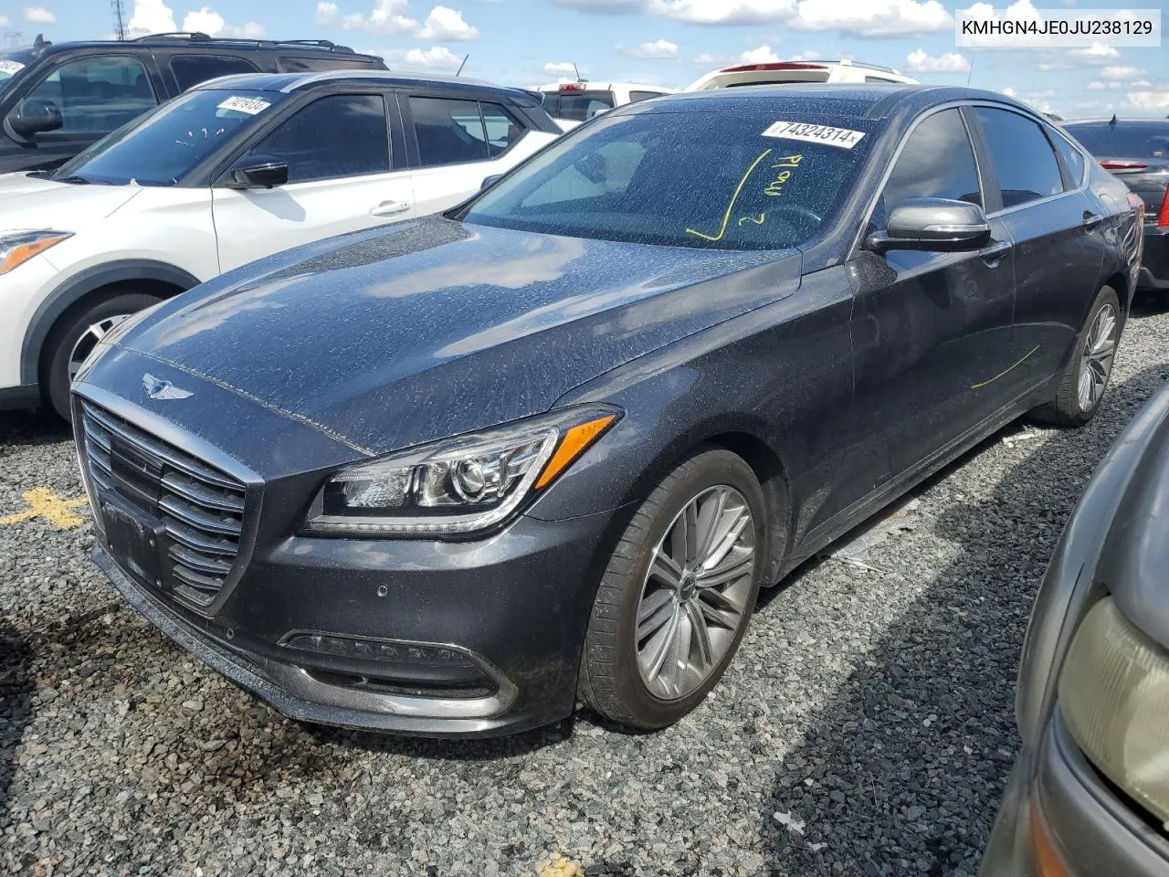 2018 Genesis G80 Base VIN: KMHGN4JE0JU238129 Lot: 74324314