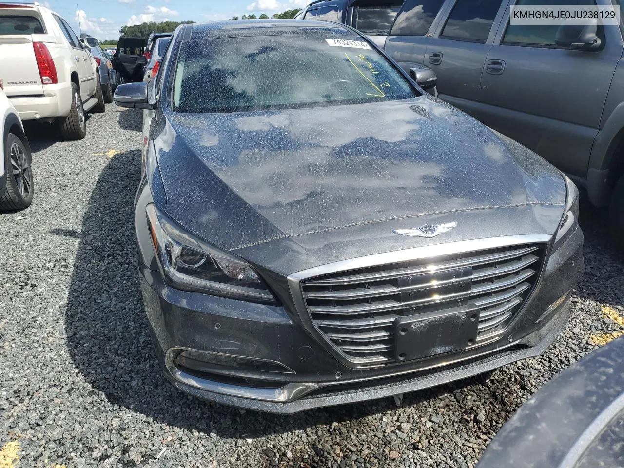 2018 Genesis G80 Base VIN: KMHGN4JE0JU238129 Lot: 74324314