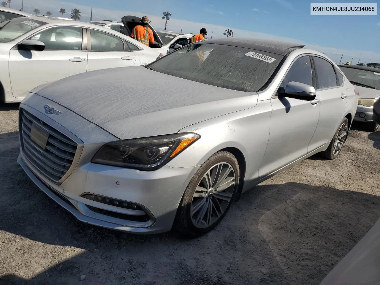 2018 Genesis G80 Base VIN: KMHGN4JE8JU234068 Lot: 75106304