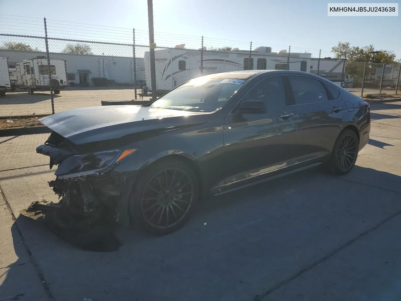 2018 Genesis G80 Sport VIN: KMHGN4JB5JU243638 Lot: 75914214