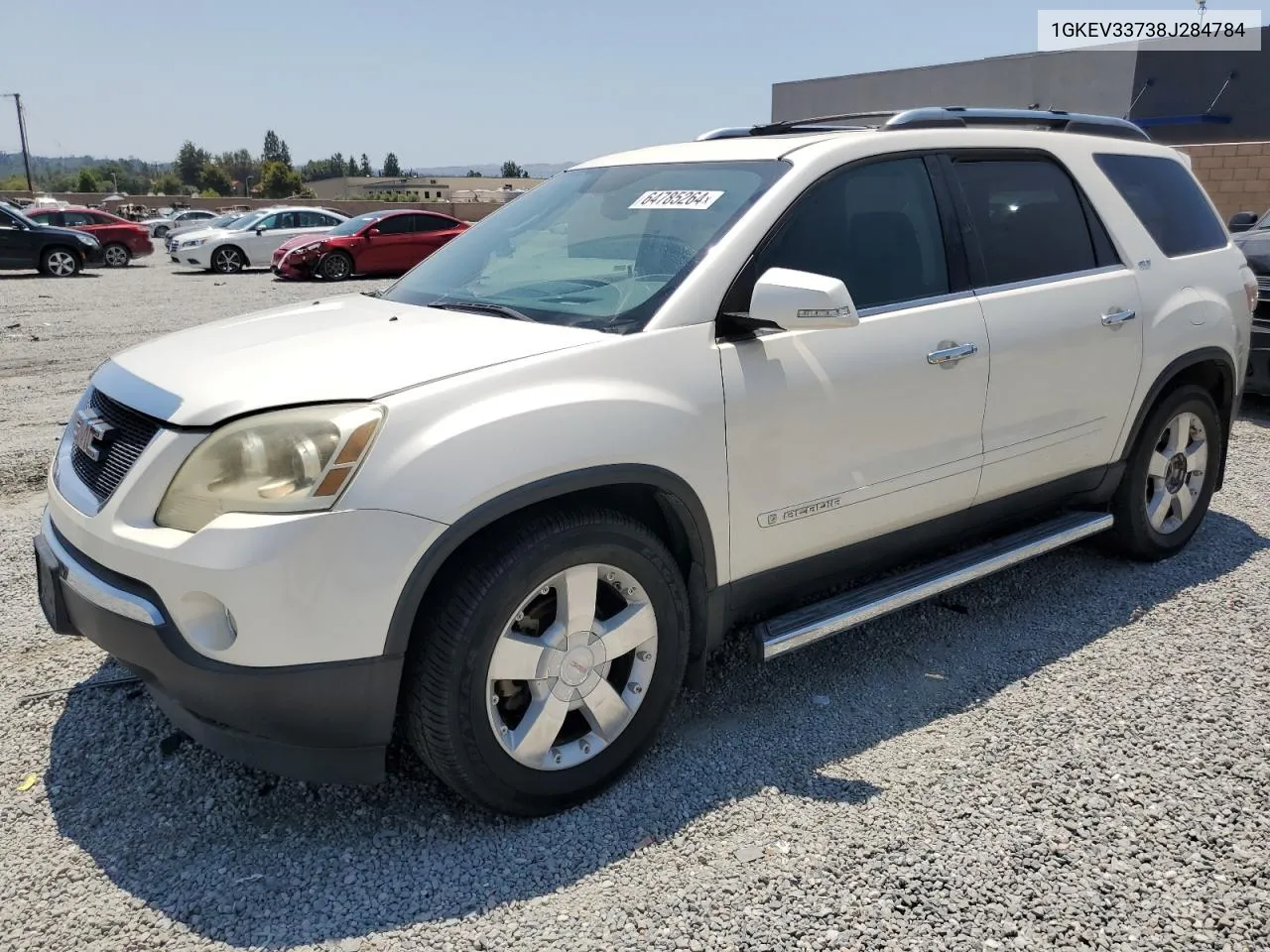 2008 GMC Acadia Slt-2 VIN: 1GKEV33738J284784 Lot: 64785264