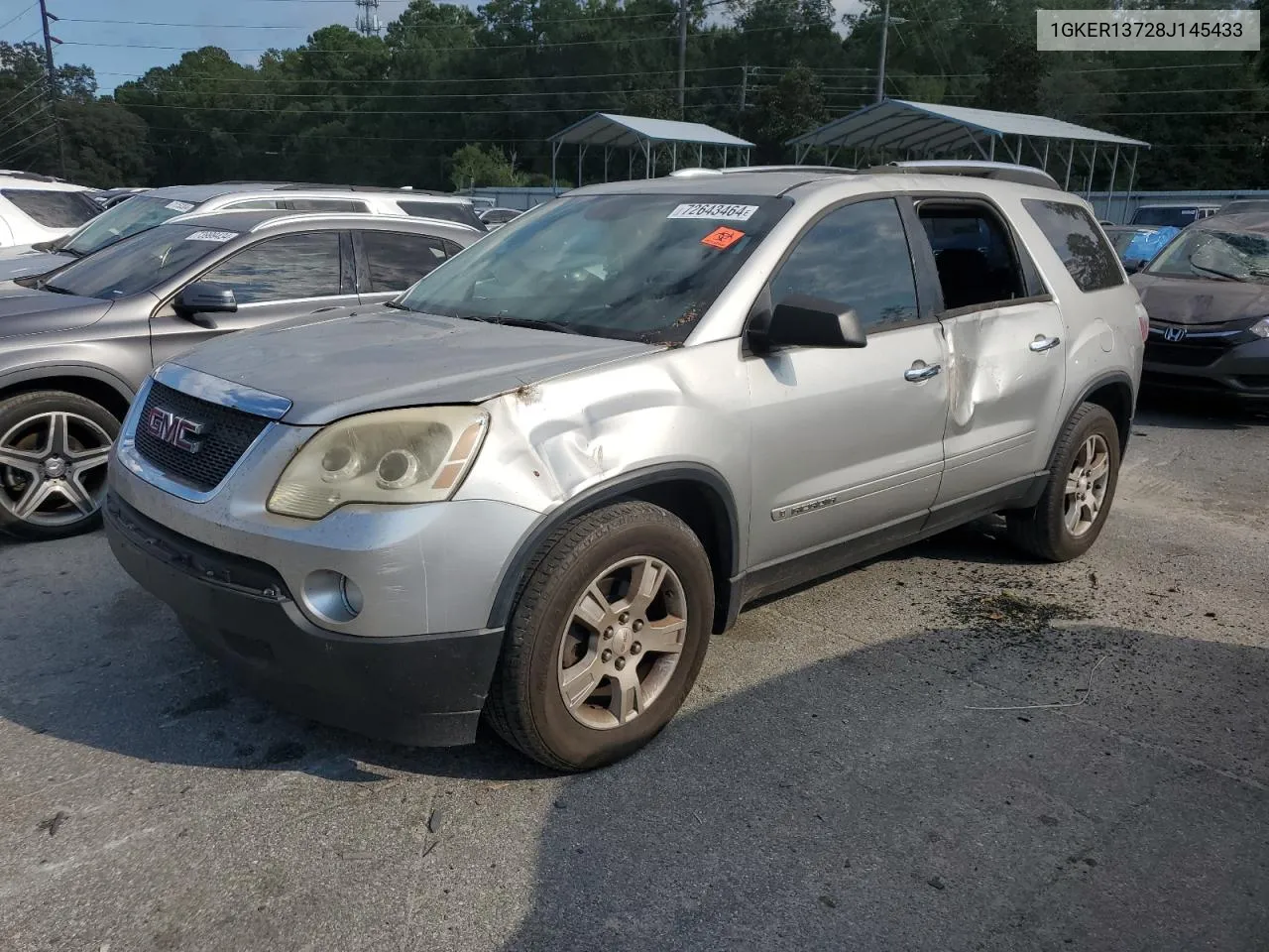 2008 GMC Acadia Sle VIN: 1GKER13728J145433 Lot: 72643464