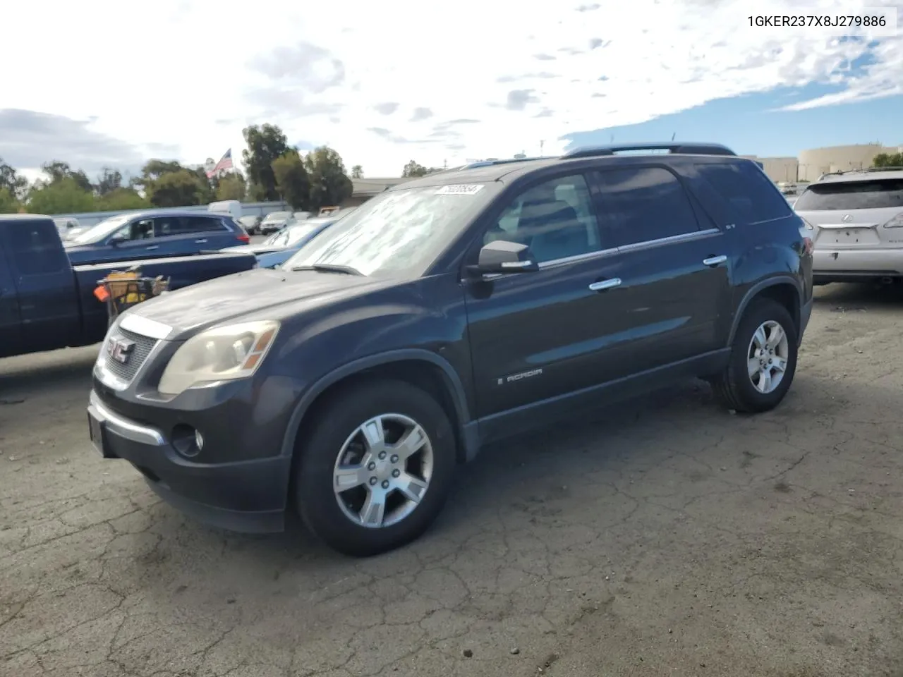 2008 GMC Acadia Slt-1 VIN: 1GKER237X8J279886 Lot: 75020554