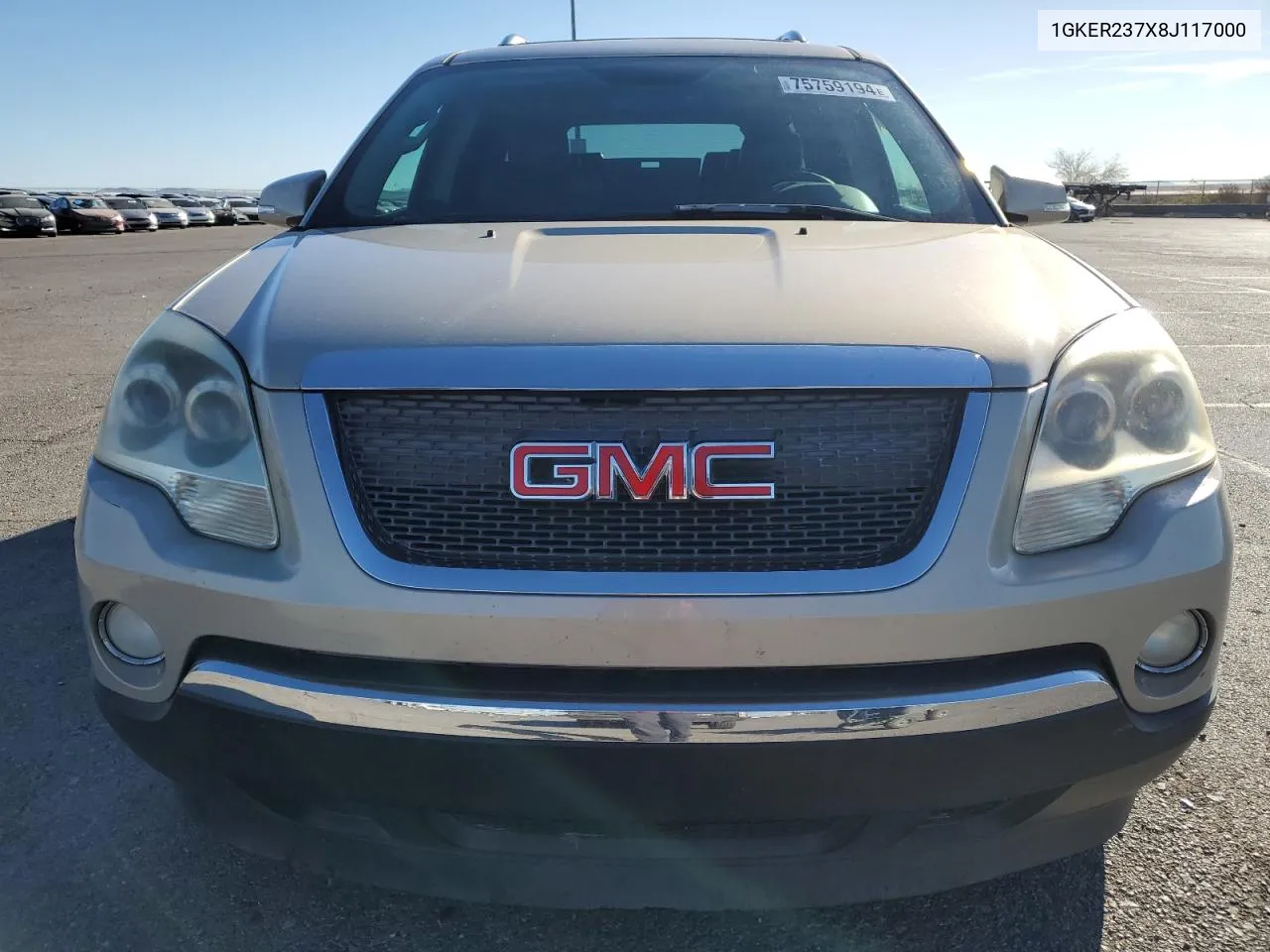 2008 GMC Acadia Slt-1 VIN: 1GKER237X8J117000 Lot: 75759194